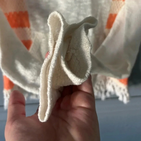 Miss Me | hooded | crochet | lace | striped| sweater | sweatshirt | medium - Picture 9 of 11